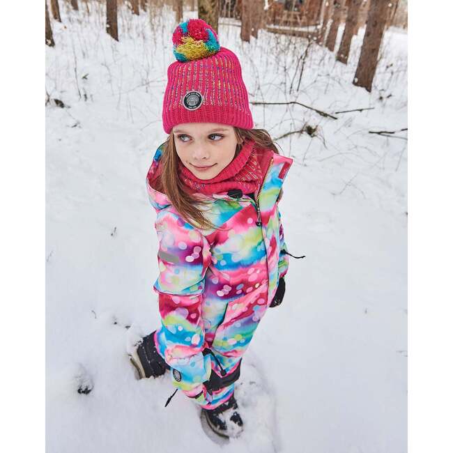 Bubbles Print Detachable Hood One-Piece Snowsuit, Multicolors - Snowsuits - 2