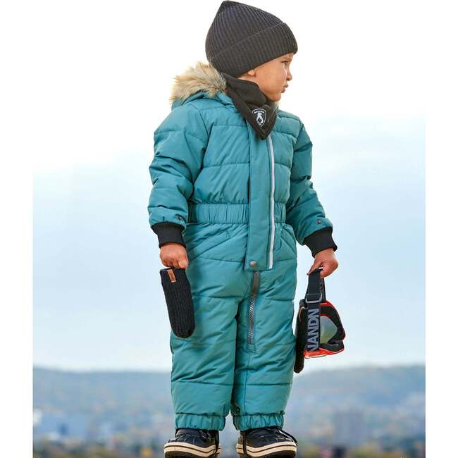 Baby Hooded One-Piece Snowsuit, Silver Pine - Snowsuits - 2