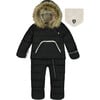 Baby Hooded One-Piece Snowsuit For Car Seat, Black - Snowsuits - 1 - thumbnail