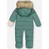 Baby Hooded One-Piece Snowsuit For Car Seat, Silver Pine - Snowsuits - 3