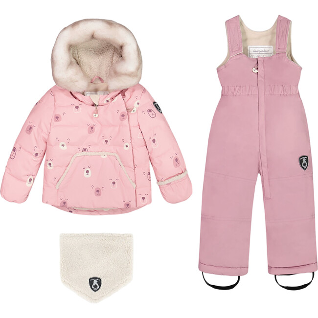 Baby High-Waist Overall 2-Piece Snowsuit, Orchid