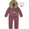 Baby Hooded One-Piece Snowsuit For Car Seat, Dark Purple - Snowsuits - 1 - thumbnail