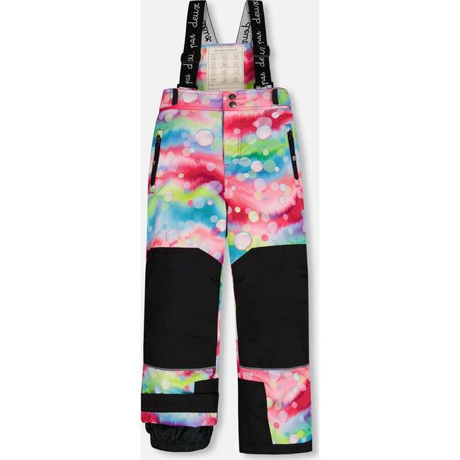 Bubbles Print Hooded 2-Piece Technical Snowsuit, Black - Snowsuits - 5