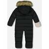 Baby Hooded One-Piece Snowsuit For Car Seat, Black - Snowsuits - 3