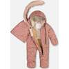 Baby Hooded One-Piece Snowsuit For Car Seat, Vintage Flowers - Snowsuits - 3