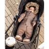 Baby Hooded One-Piece Snowsuit, Coffee - Snowsuits - 2