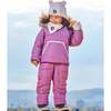 Baby Hooded One-Piece Snowsuit For Car Seat, Dark Purple - Snowsuits - 2