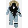 Baby Hooded One-Piece Snowsuit, Ash Blue - Snowsuits - 3