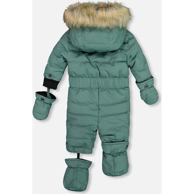 Baby Hooded One-Piece Snowsuit, Silver Pine - Snowsuits - 4