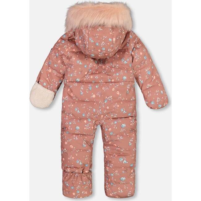 Baby Hooded One-Piece Snowsuit For Car Seat, Vintage Flowers - Snowsuits - 4