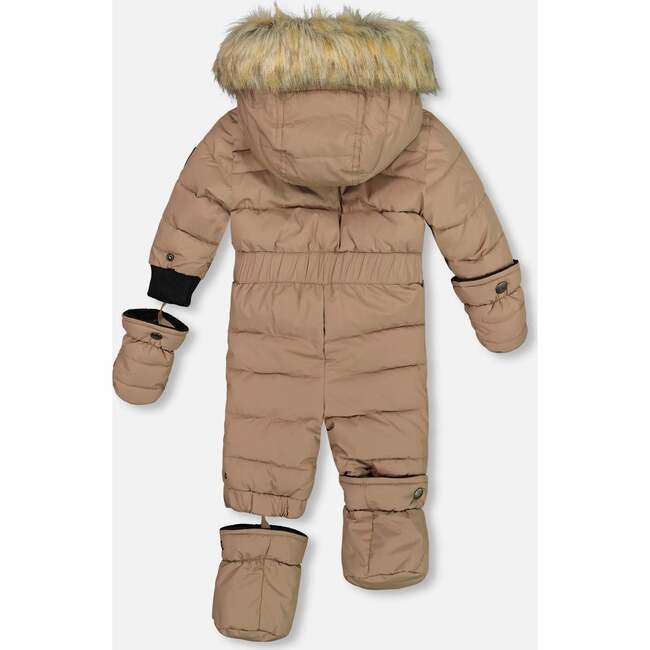 Baby Hooded One-Piece Snowsuit, Coffee - Snowsuits - 5