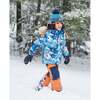 Animal & Glaciers Print Detachable Hood 2-Piece Snowsuit, Burnt Orange - Snowsuits - 2