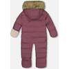 Baby Hooded One-Piece Snowsuit For Car Seat, Dark Purple - Snowsuits - 4