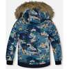 Animal & Glaciers Print Detachable Hood 2-Piece Snowsuit, Burnt Orange - Snowsuits - 5