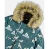 Baby Wolves Print Hooded 2-Piece Snowsuit, Sage & Dark Gray - Snowsuits - 7