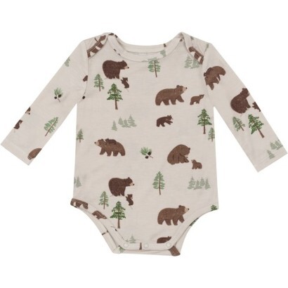 Sweet Brown Bears Bodysuit, Beige