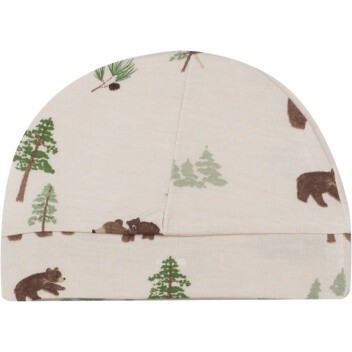 Sweet Brown Bears Beanie Hat, Beige