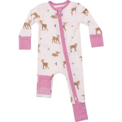 Soft Deer 2 Way Zipper Romper, Pink