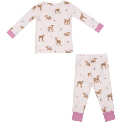 Soft Deer L/S Loungewear Set, Pink