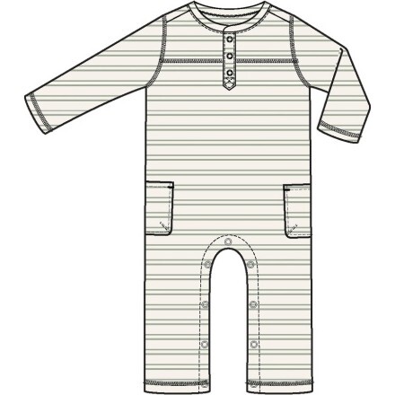 Ribbed Stripe Desert Sage Uni Romper, Sage