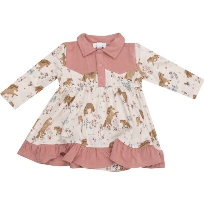 Pretty Ponies Cowgirl Bodysuit Dress, Pink