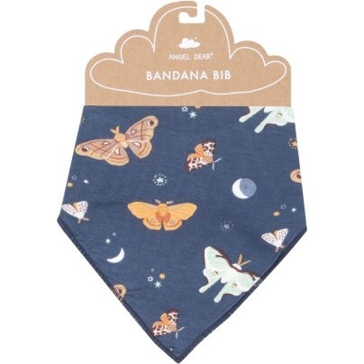 Moths Bandana Bib, Blue