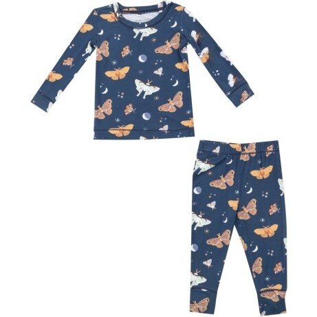 Moths L/S Loungewear Set, Blue