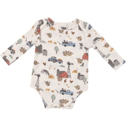 Hay Farmer Blue Bodysuit, Ivory