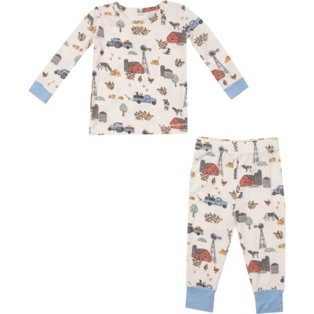 Hay Farmer Blue L/S Loungewear Set, Ivory