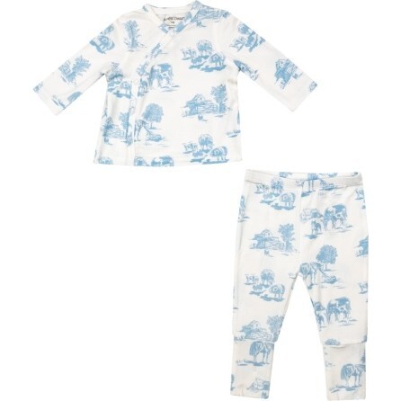 Farm Toile Blue Tmh Set With Roll Over Cuff Pant, Light Blue