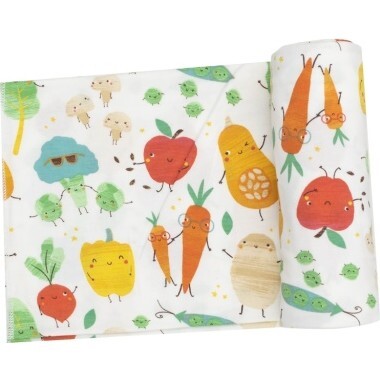 Fall Veggies Swaddle Blanket, Green