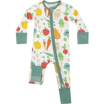 Fall Veggies 2 Way Zipper Romper, Green