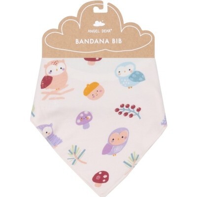 Cute Owls  Bandana Bib, Light Purple