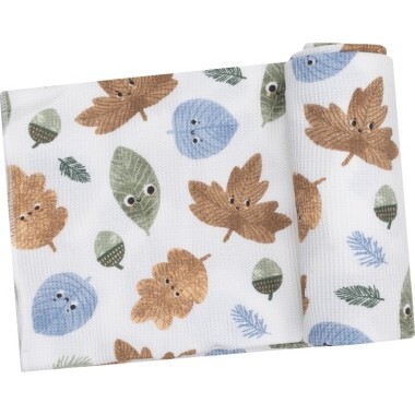 Cuddly Leaves Swaddle Blanket, Green