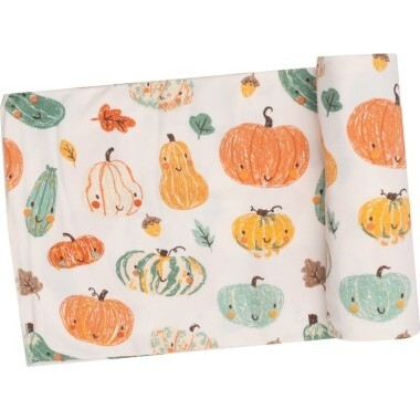 Crayon Pumpkins Swaddle Blanket, Orange