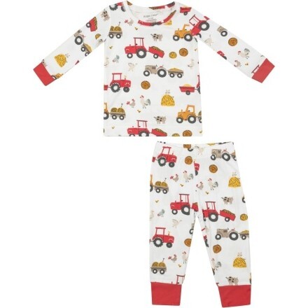 Happy Tractors L/S Loungewear Set, Red