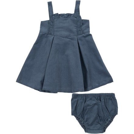 Cord Navy Ruffle Jumper With Diaper Cover, Navy