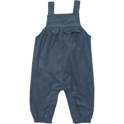 Cord Navy Yoke Ruffle Overall, Navy