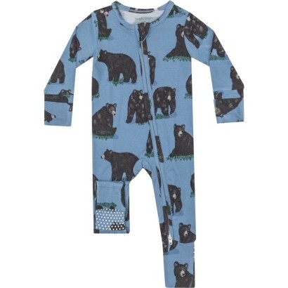 Black Bears 2 Way Zipper Romper, Dark Blue