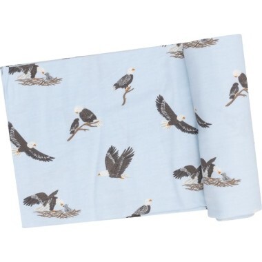 Bald Eagles  Swaddle Blanket, Blue