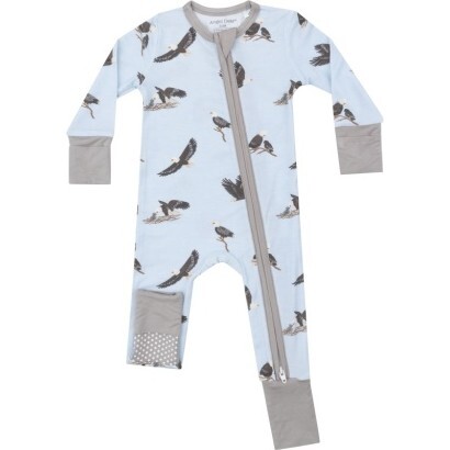 Bald Eagles  2 Way Zipper Romper, Blue