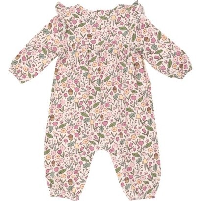 Acorn Floral Ruffle Sleeve Romper, Pink