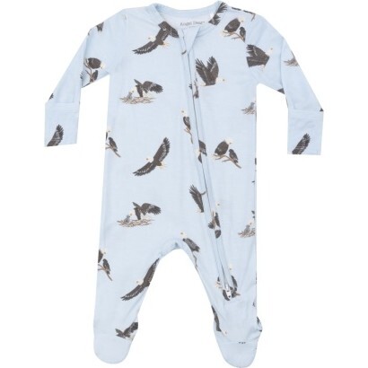 Bald Eagles  2 Way Zipper Footie, Blue