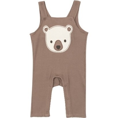 Baby Bear Applique Overalls, Brown