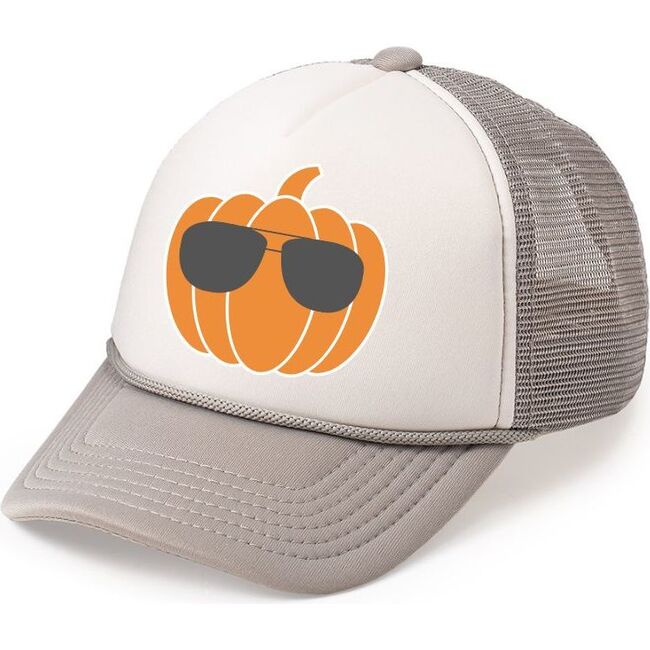 Pumpkin Shades Trucker Hat, Grey