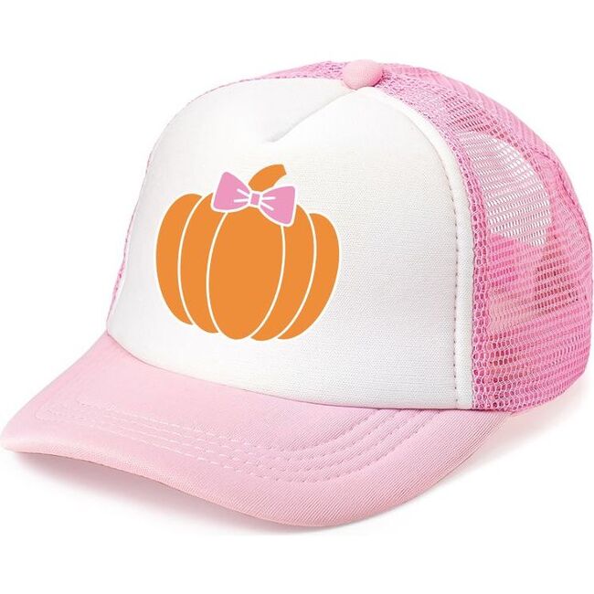 Pumpkin Bow Trucker Hat, Pink