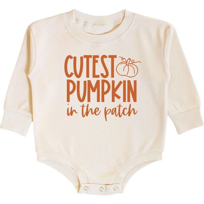 Cutest Pumpkin In The Patch Long Sleeve Romper, Natural