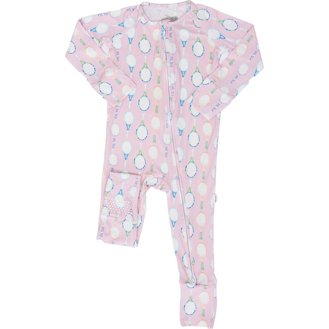 Tennis Rackets Sleep Romper, Pink