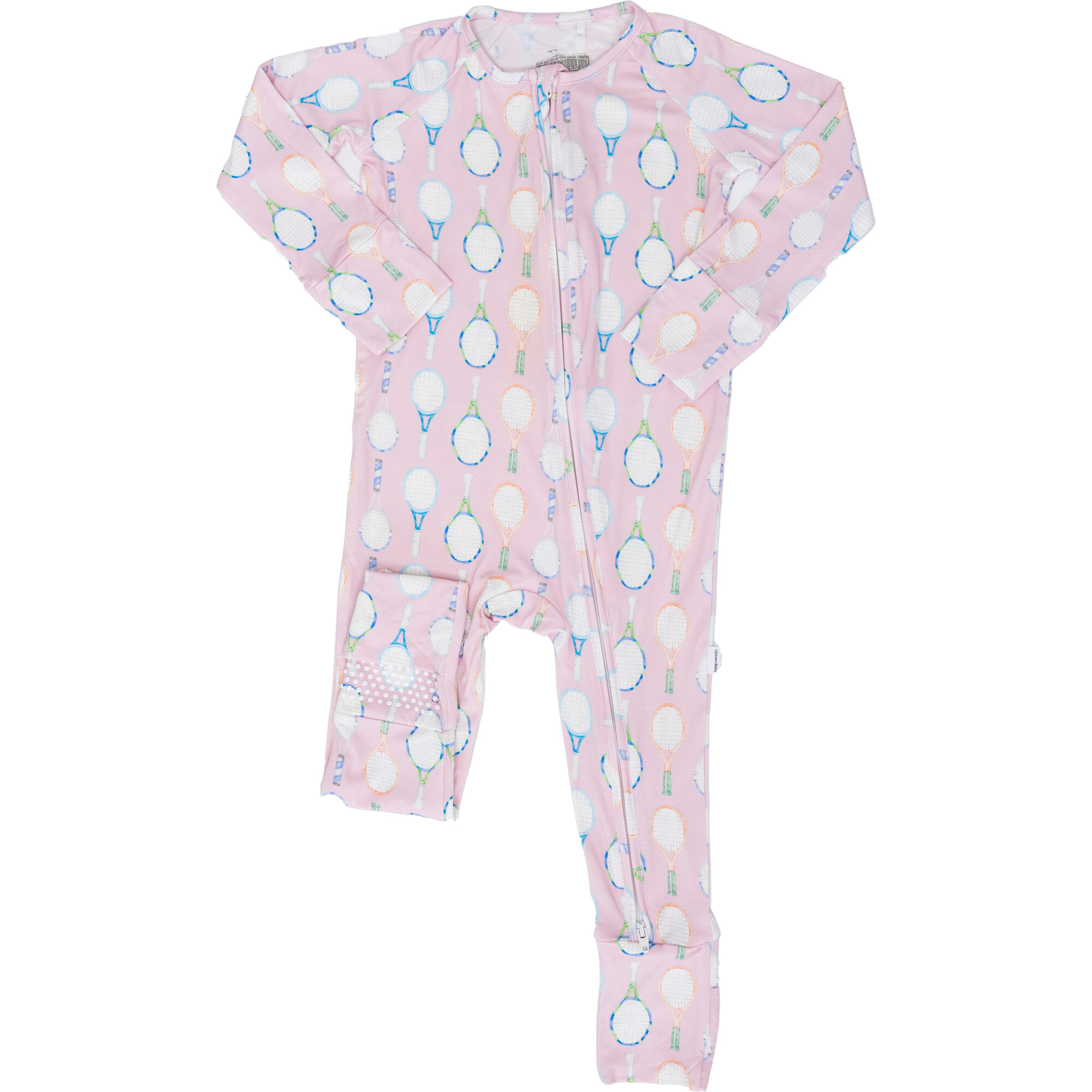 Tennis Rackets Sleep Romper, Pink - Pajamas - 1