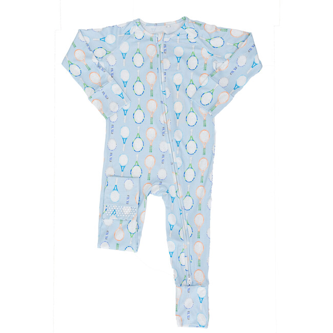 Tennis Rackets Sleep Romper, Blue